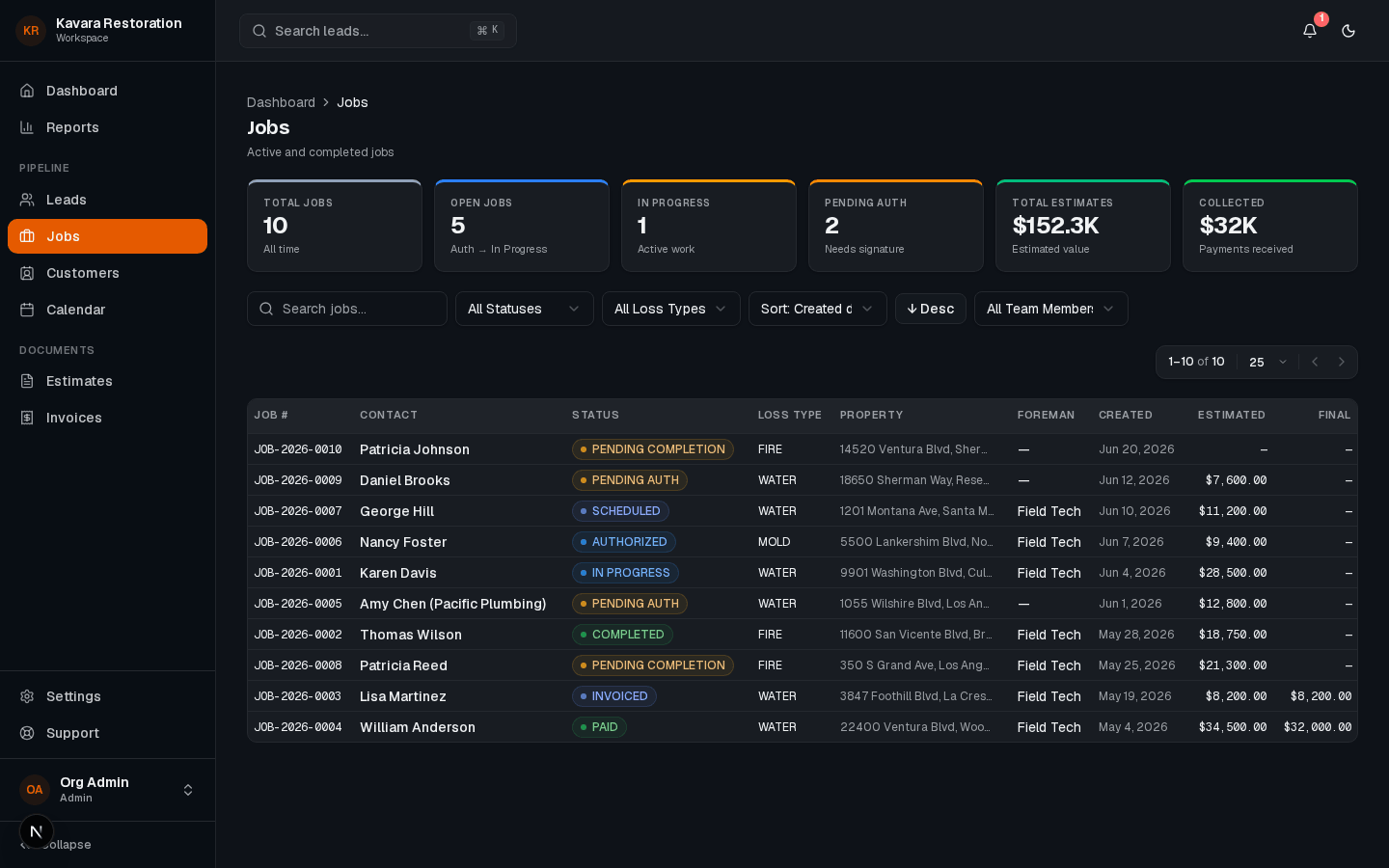 Schedule and dispatch every crew